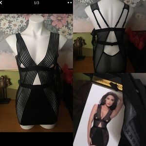 Edgy Elastic Babydoll in Black